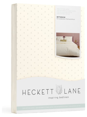 Heckett Lane Satin-Bettwäsche-Set "Punto" in Creme