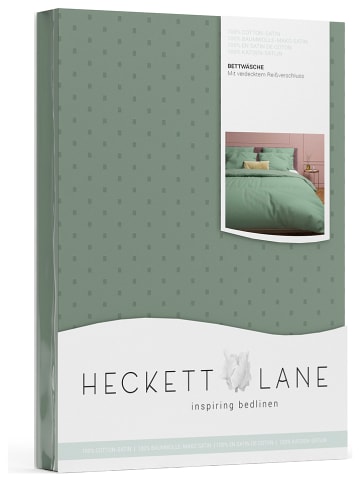 Heckett Lane Satin-Bettwäsche-Set "Punto" in Grün