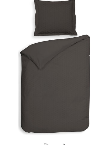 Heckett Lane Satin-Bettwäsche-Set "Punto" in Anthrazit