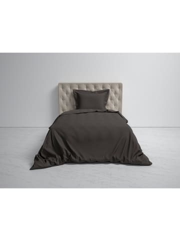 Heckett Lane Satin-Bettwäsche-Set "Punto" in Anthrazit