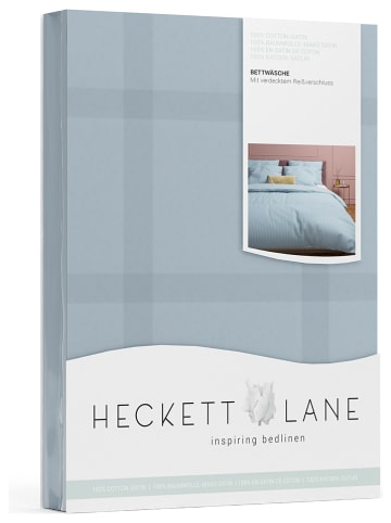 Heckett Lane Satin-Bettwäsche-Set "Diamante" in Blau