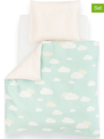 Träumeland Beddengoedset "Wolk" mintgroen/crème