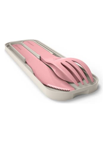 Monbento Sztućce podróżne "Pocket" w kolorze różowym - (S)14,7 x (W)1,6 x (G)4,7 cm