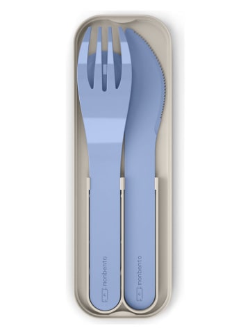 Monbento Sztućce podróżne "Pocket" w kolorze niebieskim - (S)14,7 x (W)1,6 x (G)4,7 cm