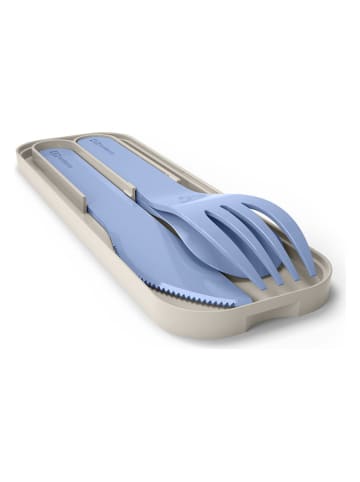 Monbento Sztućce podróżne "Pocket" w kolorze niebieskim - (S)14,7 x (W)1,6 x (G)4,7 cm