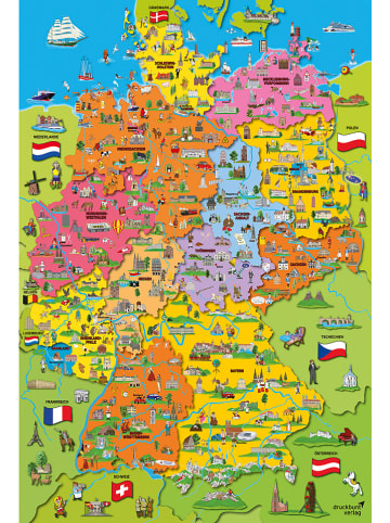 Schmidt Spiele 200tlg. Puzzle "Deutschlandkarte mit Bildern" - ab 8 Jahren