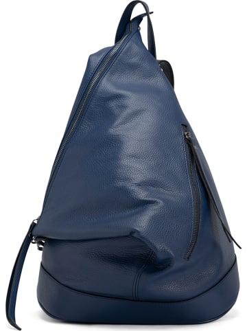 Anna Morellini Skórzany plecak "Aureliana" w kolorze niebieskim - 42 x 55 x 16 cm