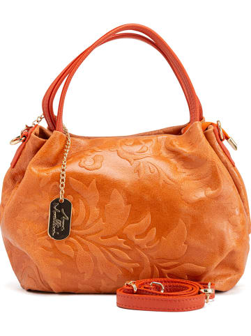 Anna Morellini Leren handtas "Clarissa" oranje - (B)28 x (H)20 x (D)12 cm