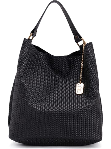Anna Morellini "Sebastiana" leather handbag in black - 38 x 36 x 14 cm