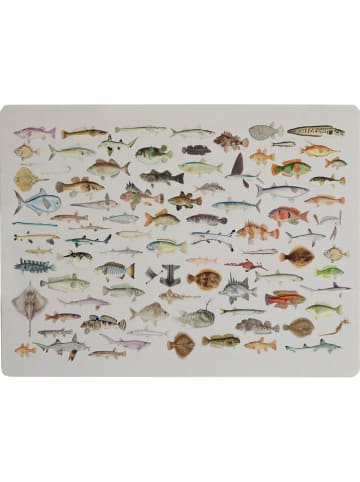 Really Nice Things Bureauplacemat "Fish in the Ocean" wit/meerkleurig - (L)55 x (B)35 cm