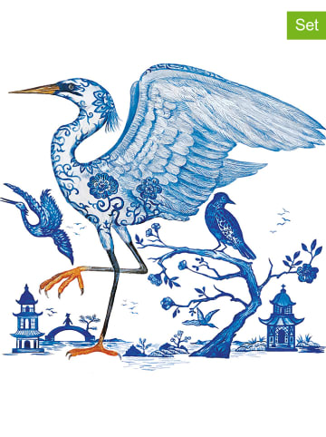 ppd Serwetki (40 szt.) "Prince´s Egret" w kolorze błękitnym - 2 x 20 szt.
