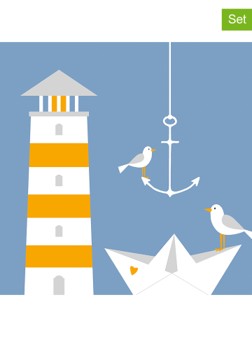 ppd Serwetki (40 szt.) "Beach Lighthouse" w kolorze niebieskim - 2 x 20 szt.