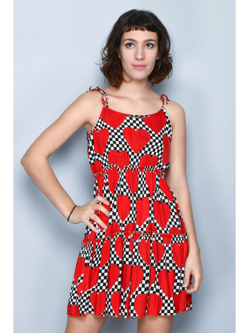 Tarifa Kleid in Rot/ Schwarz/ Bunt