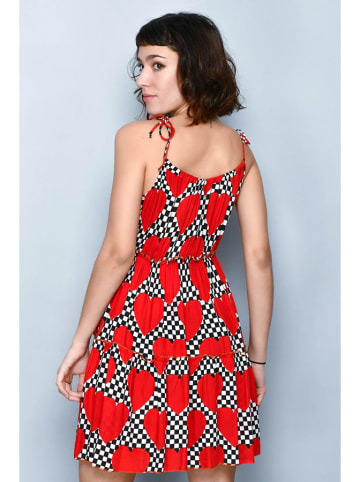 Tarifa Kleid in Rot/ Schwarz/ Bunt