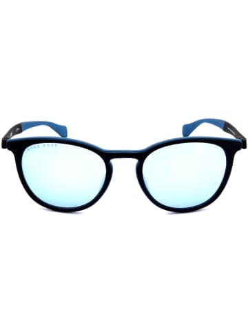 Hugo Boss Herren-Sonnenbrille in Schwarz/ Hellblau