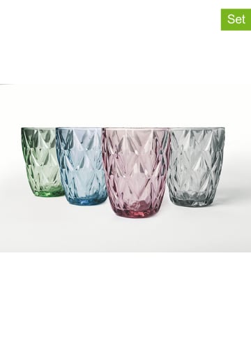 Villa d´Este 4-delige set: glazen "Renaissance" meerkleurig - 240 ml