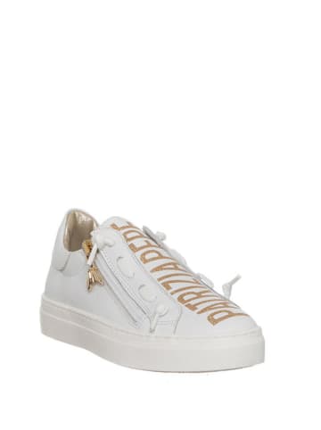 Patrizia Pepe Leder-Sneakers in Gold/ Weiß