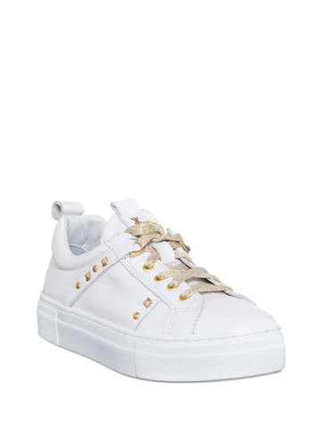 Patrizia Pepe Sneakersy w kolorze złoto-białym