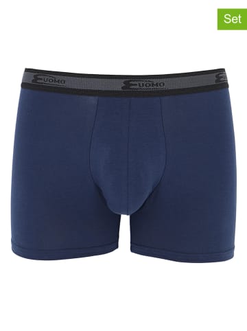 COTONELLA 2er-Set: Boxershorts in Dunkelblau