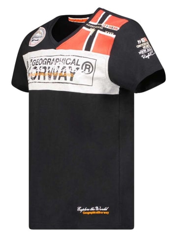 Geographical Norway Shirt "Jidney" in Schwarz/ Bunt