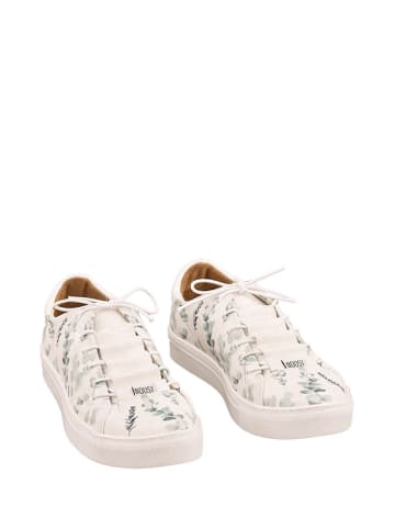 Noosy Leder-Sneakers in Weiß/ Grün/ Bunt
