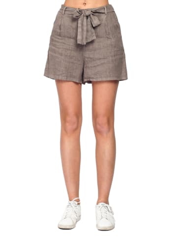 Le Jardin du Lin Leinen-Shorts in Taupe