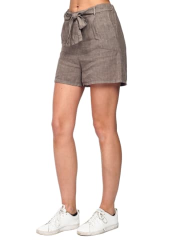 Le Jardin du Lin Leinen-Shorts in Taupe
