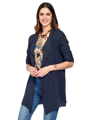 Le Jardin du Lin Linnen blazer donkerblauw