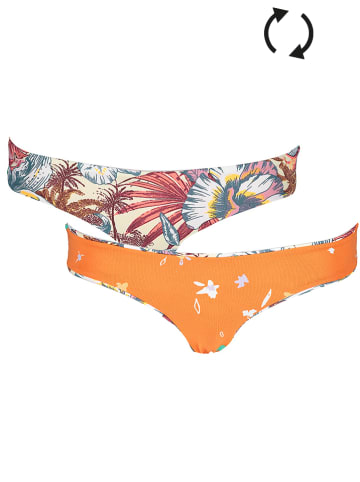 Maaji Dwustronne figi bikini "Arlequin Sublime" w kolorze pomarańczowym ze wzorem