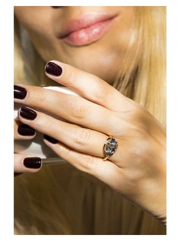 DIAMOND & CO Gold-Ring "Rêve Bleu" mit Diamanten und Edelsteinen