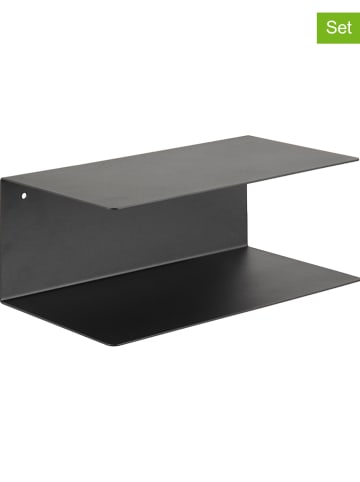 Actona 2-delige set: wandmeubels "Joliet" zwart - (B)35 x (H)14 x (D)20 cm