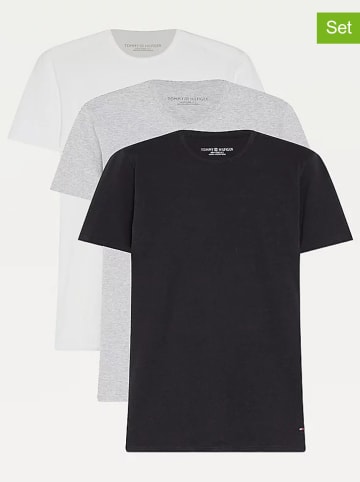 Tommy Hilfiger Koszulki (3 szt.) w kolorze jasnoszarym, białym i czarnym
