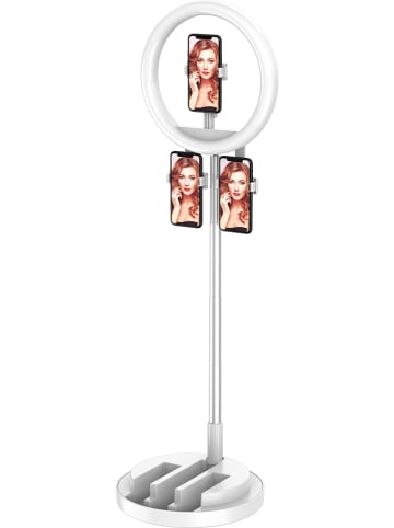 SmartCase LED-Smartphone-Stativ in Weiß - (H)168cm