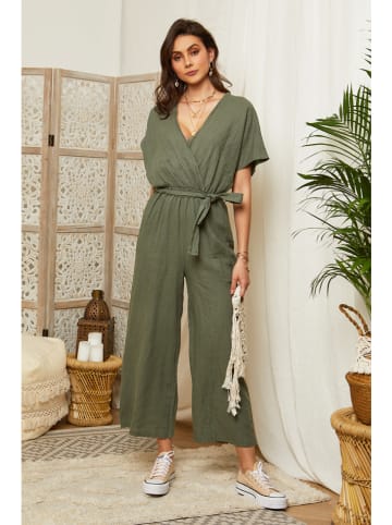 Lin Passion Leinen-Jumpsuit in Khaki