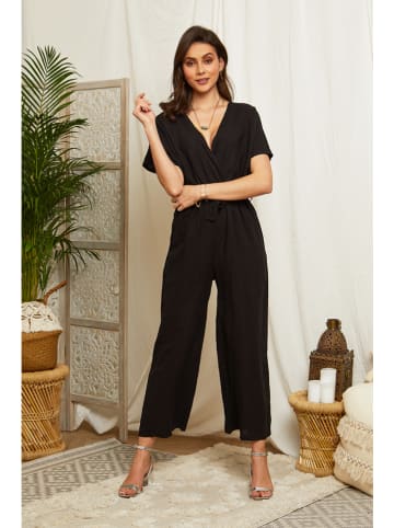 Lin Passion Leinen-Jumpsuit in Schwarz