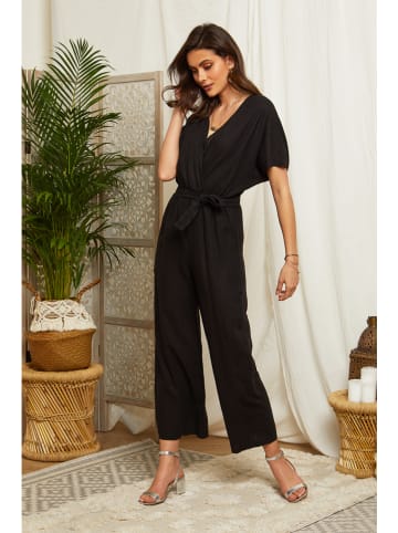 Lin Passion Leinen-Jumpsuit in Schwarz