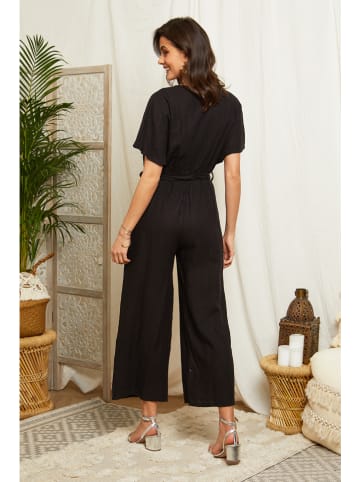 Lin Passion Leinen-Jumpsuit in Schwarz