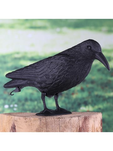 Garden Hero Dekofigur "Rabe" in Schwarz - (B)38 x (H)13 x (T)11 cm