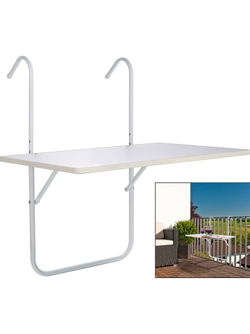 Nature Fellow Balkonhangtafel wit - (L)60 x (B)40 cm