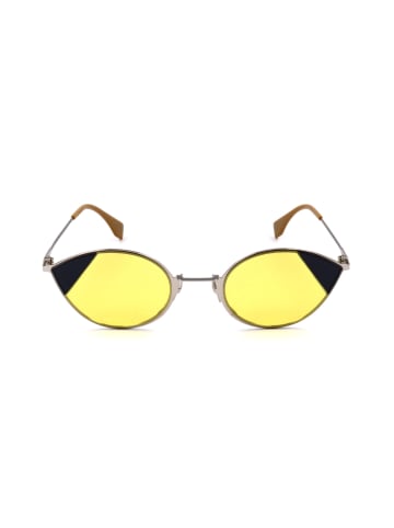 Fendi Damen-Sonnenbrille in Silber/ Gelb