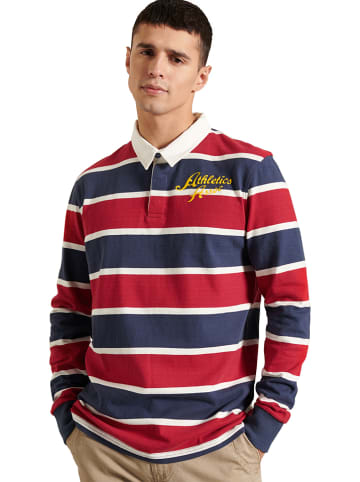 Superdry Poloshirt "Jersey Rugby" rood/donkerblauw