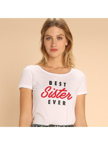 WOOOP Shirt "Best Sister Ever" in Weiß