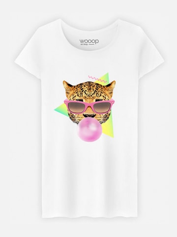 WOOOP Shirt "Bubble Gum Leo" in Weiß