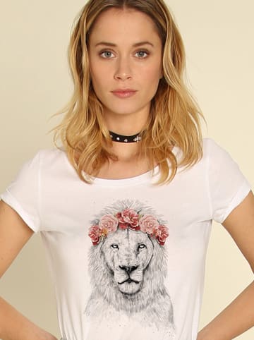 WOOOP Koszulka "Festival Lion Spring" w kolorze białym