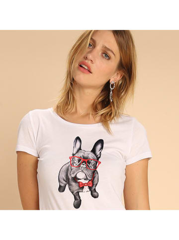 WOOOP Koszulka "Happy Dog" w kolorze białym