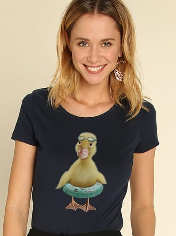 WOOOP Koszulka "Duck Bouee" w kolorze granatowym