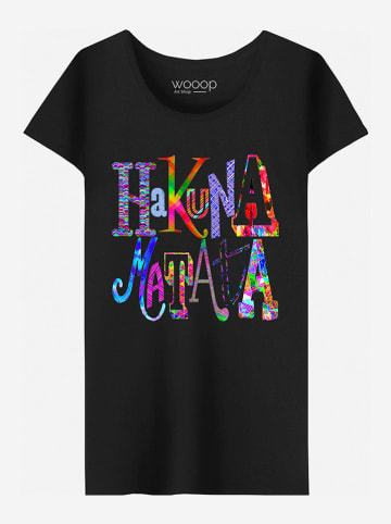 WOOOP Koszulka "Hakuna Matata" w kolorze czarnym