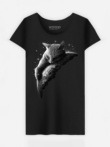 WOOOP Shirt "Moon Cat" in Schwarz