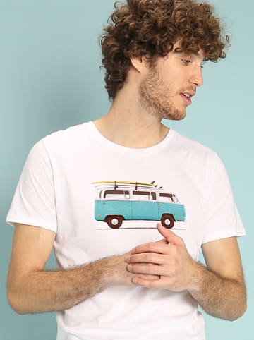 WOOOP Koszulka "Blue Van" w kolorze białym