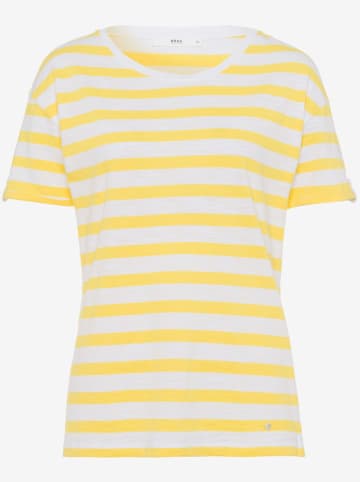 BRAX Koszulka "Camille" w kolorze żółto-białym